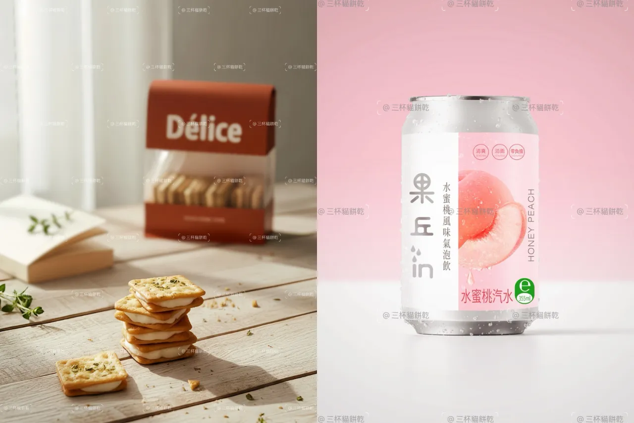 三杯貓餅乾Cupcats 食品品牌商品攝影與品牌圖文設計作品